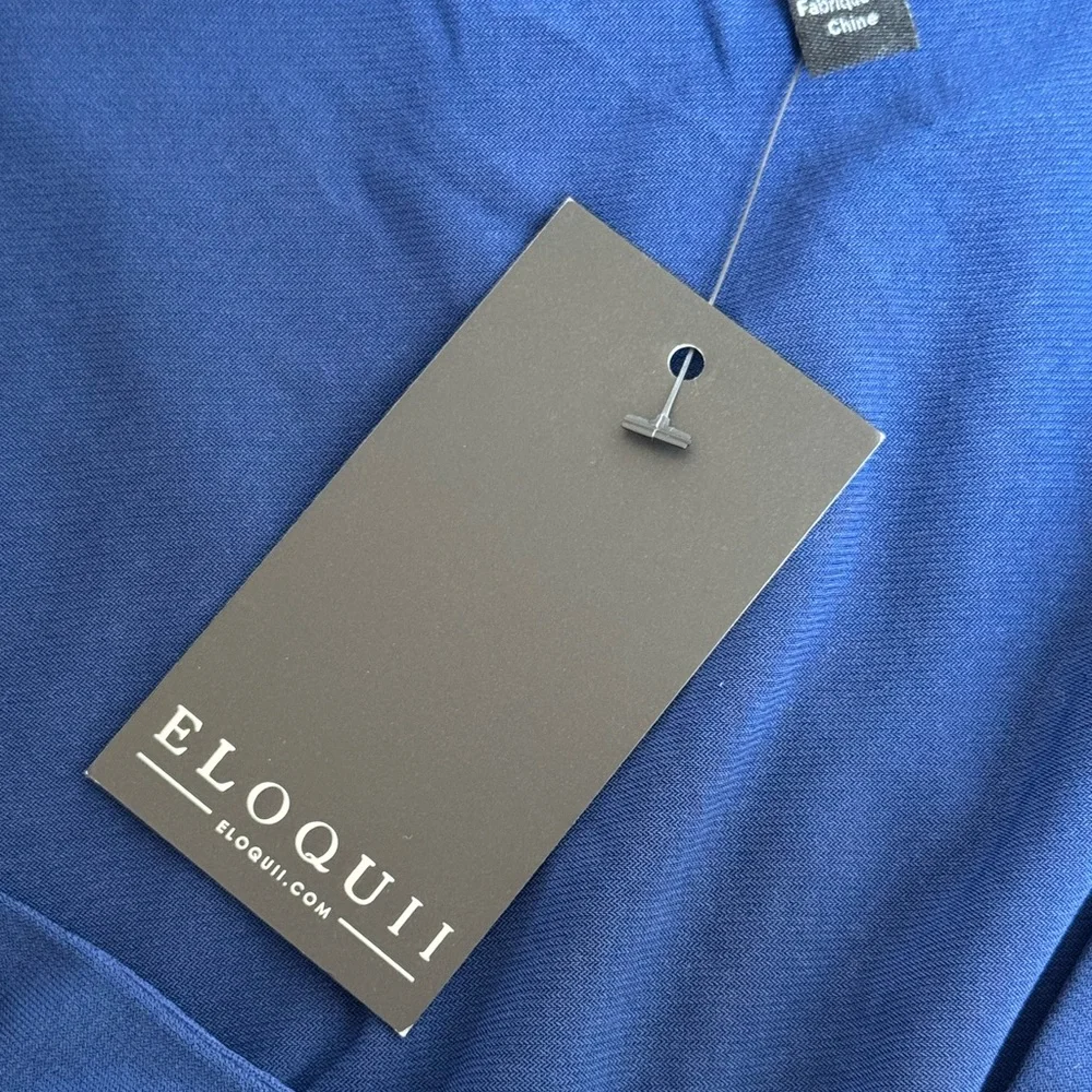 Eloquii‎ Knot Front Pleated Dress Size 16 Blue NEW